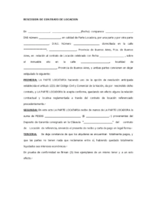 Modelo de contrato de rescisión contrato de alquiler Modelos de Contrato